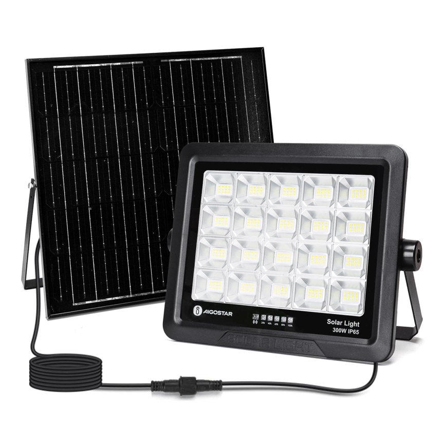 Aigostar - LED Stmívatelný solární reflektor LED/300W/3,4V IP65 + dálkové ovládání