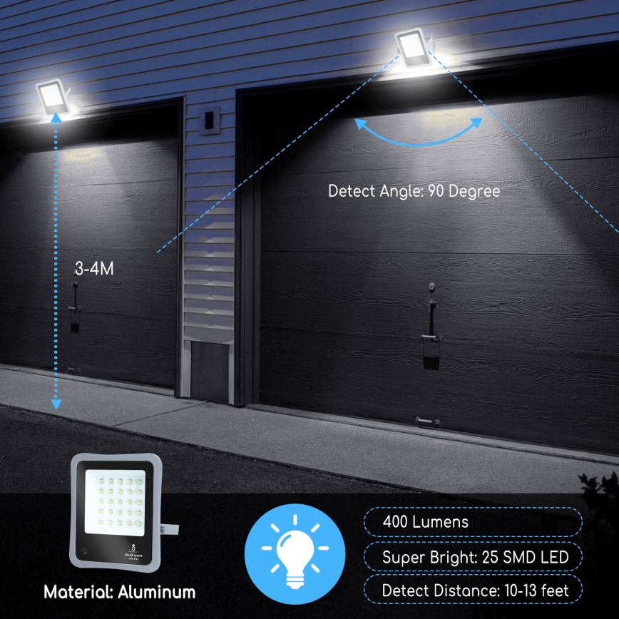 Aigostar - LED Stmívatelný solární reflektor LED/30W/3,2V 20000 mAh IP67 + DO