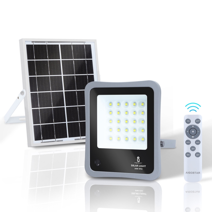 Aigostar - LED Stmívatelný solární reflektor LED/30W/3,2V 20000 mAh IP67 + DO