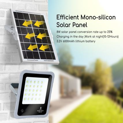 Aigostar - LED Stmívatelný solární reflektor LED/50W/3,2V IP65 6000 mAh + DO