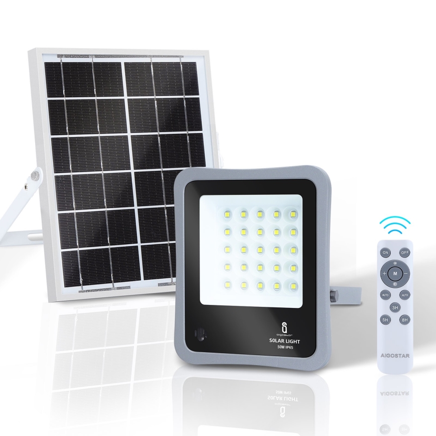 Aigostar - LED Stmívatelný solární reflektor LED/50W/3,2V IP65 6000 mAh + DO