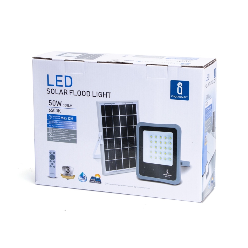 Aigostar - LED Stmívatelný solární reflektor LED/50W/3,2V IP65 6000 mAh + DO