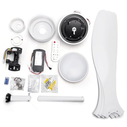 Aigostar - LED Stmívatelný stropní ventilátor LED/20W/230V 2700-6500K 132cm bílá + dálkové ovládání