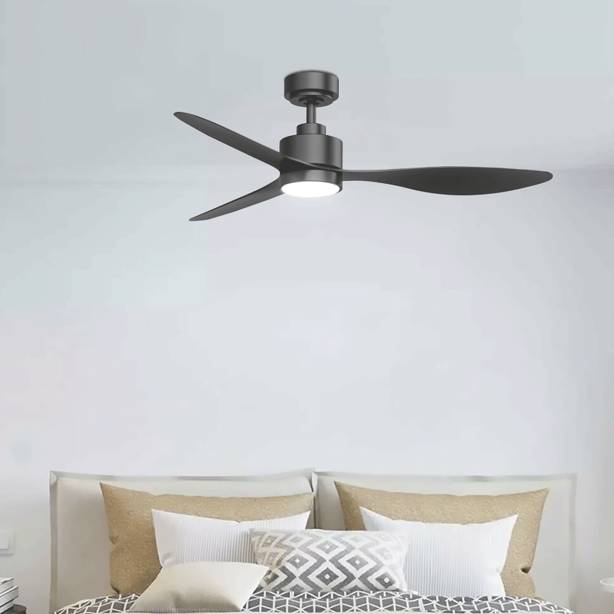 Aigostar - LED Stmívatelný stropní ventilátor LED/20W/230V 2700-6500K 132cm černá + dálkové ovládání