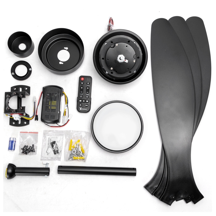 Aigostar - LED Stmívatelný stropní ventilátor LED/20W/230V 2700-6500K 132cm černá + dálkové ovládání