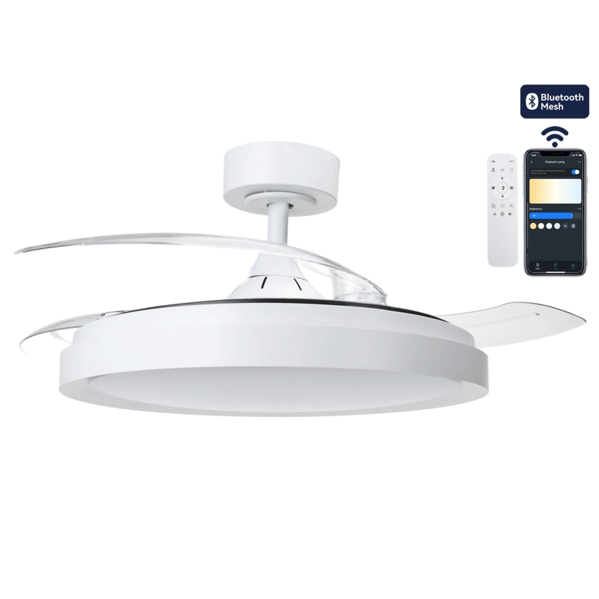 Aigostar - LED Stmívatelný stropní ventilátor LED/50W/230V 2700-6500K pr. 106cm bílá + dálkové ovládání