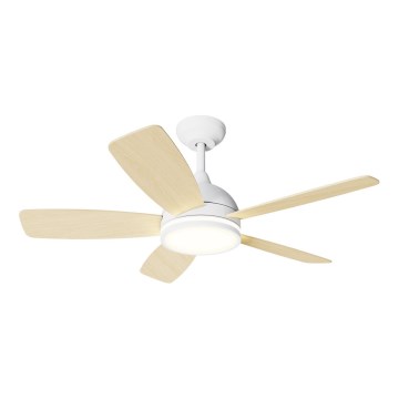 Aigostar - LED Stmívatelný stropní ventilátor LED/20W/230V 2700-6500K 132cm bílá/béžová + dálkové ovládání