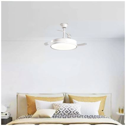 Aigostar - LED Stmívatelný stropní ventilátor LED/36W/230V 2700-6500K pr. 107 cm + dálkové ovládání bílá