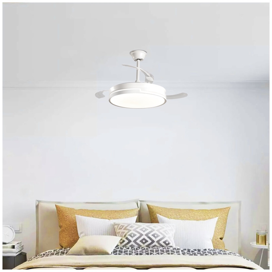 Aigostar - LED Stmívatelný stropní ventilátor LED/36W/230V 2700-6500K pr. 107 cm + dálkové ovládání bílá