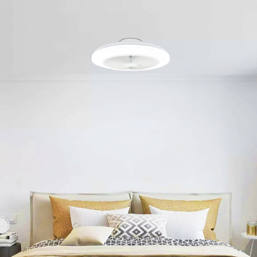 Aigostar - LED Stmívatelný stropní ventilátor LED/40W/230V 2700-6500K pr. 48 cm + dálkové ovládání bílá