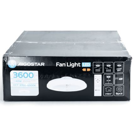 Aigostar - LED Stmívatelný stropní ventilátor LED/40W/230V 2700-6500K pr. 48 cm + dálkové ovládání bílá