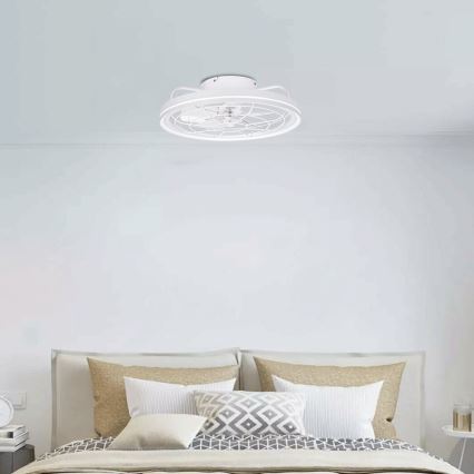 Aigostar - LED Stmívatelný stropní ventilátor LED/40W/230V 2700-6500K pr. 48 cm + dálkové ovládání bílá
