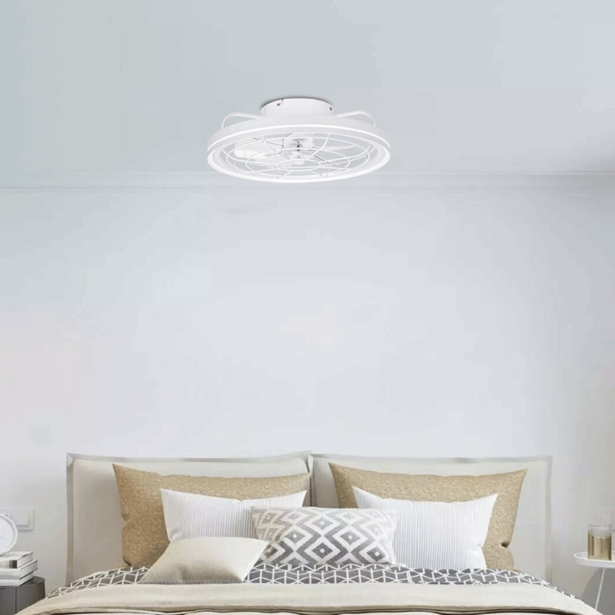 Aigostar - LED Stmívatelný stropní ventilátor LED/40W/230V 2700-6500K pr. 48 cm + dálkové ovládání bílá
