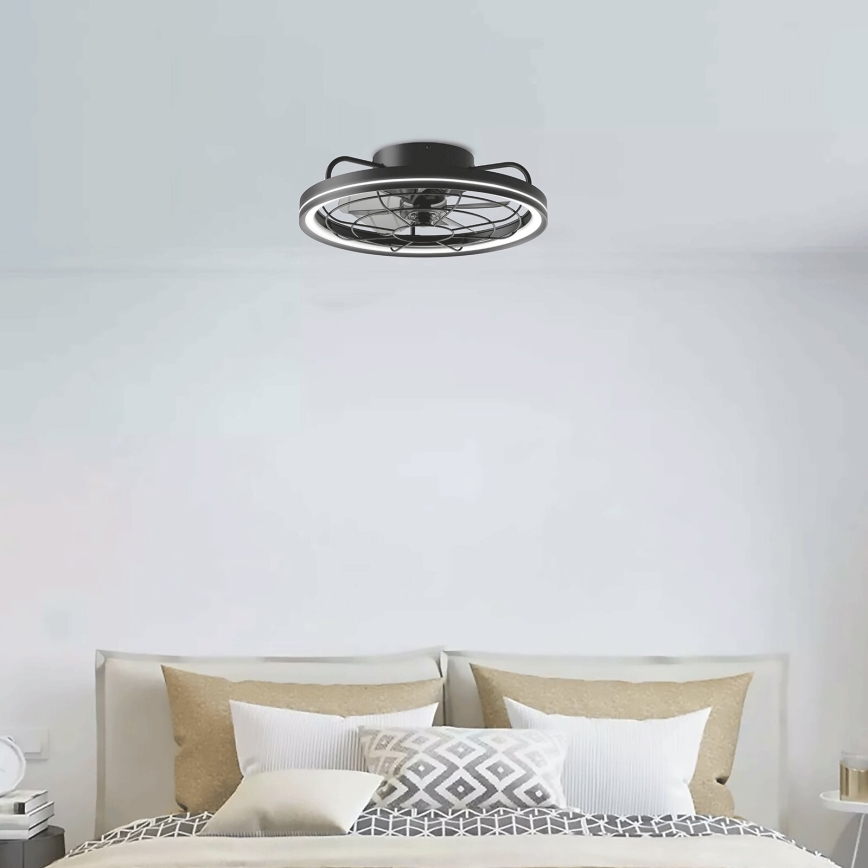 Aigostar - LED Stmívatelný stropní ventilátor LED/40W/230V 2700-6500K pr. 48 cm + dálkové ovládání černá