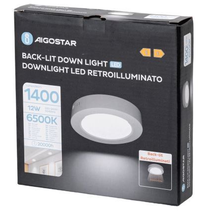 Aigostar - LED Stropní přisazené svítidlo LED/12W/230V pr. 17,4 cm 6500K bílá