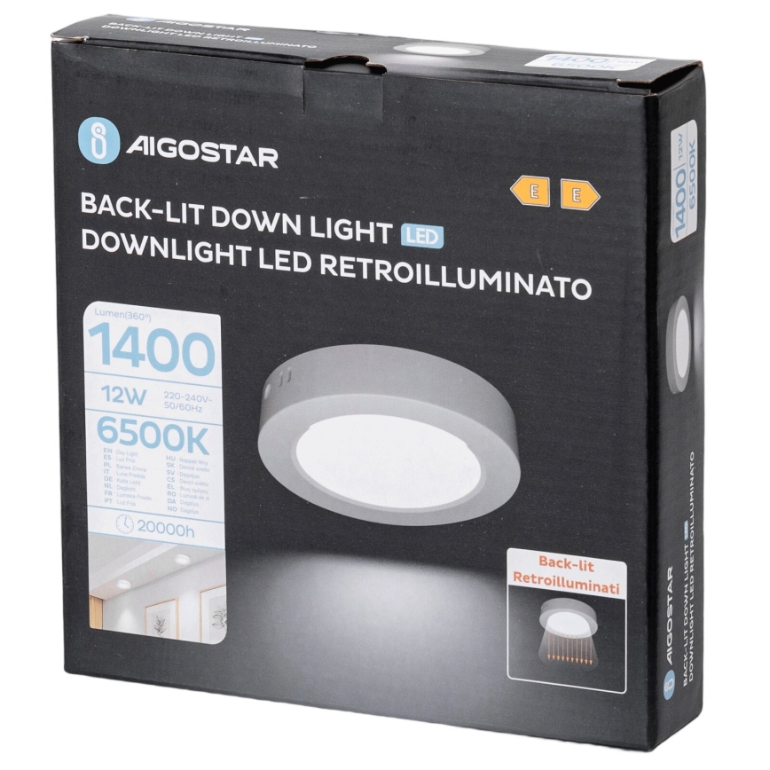 Aigostar - LED Stropní přisazené svítidlo LED/12W/230V pr. 17,4 cm 6500K bílá