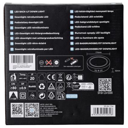 Aigostar - LED Stropní přisazené svítidlo LED/12W/230V pr. 17,4 cm 6500K bílá