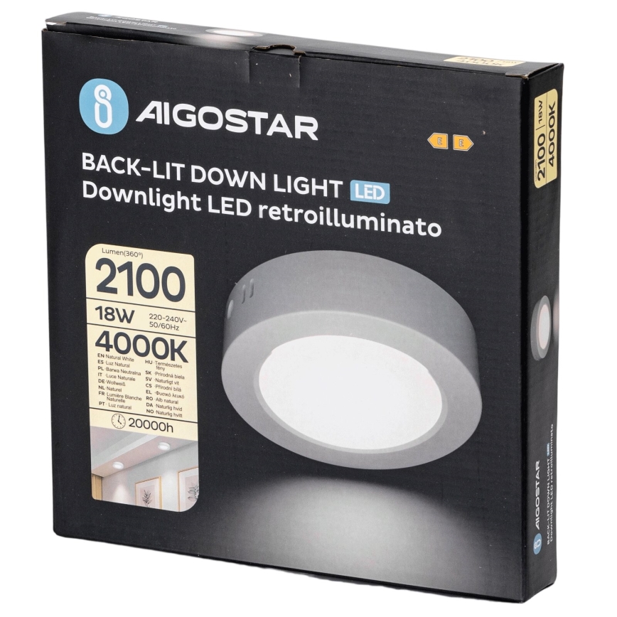 Aigostar - LED Stropní přisazené svítidlo LED/18W/230V pr. 22,6 cm 4000K bílá