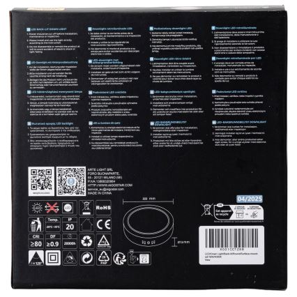 Aigostar - LED Stropní přisazené svítidlo LED/18W/230V pr. 22,6 cm 4000K bílá