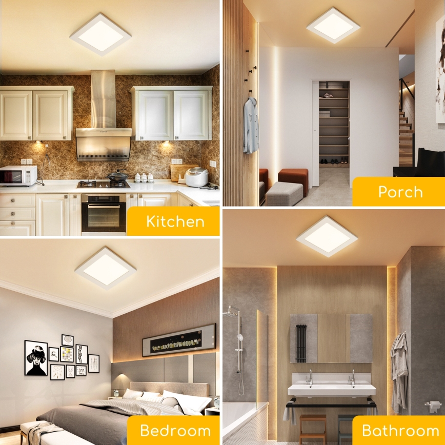 Aigostar - LED Stropní přisazené svítidlo LED/6W/230V 3000K 12,2x12,2 cm bílá