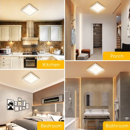 Aigostar - LED Stropní přisazené svítidlo LED/9W/230V 3000K 12,2x12,2 cm bílá
