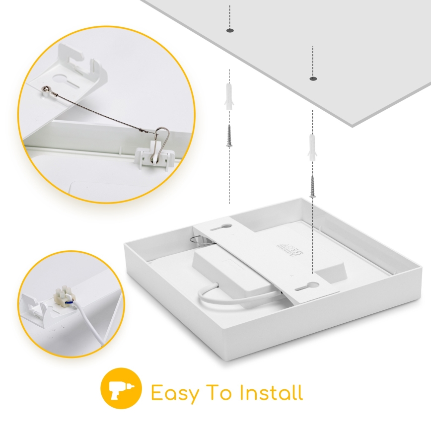 Aigostar - LED Stropní přisazené svítidlo LED/9W/230V 3000K 12,2x12,2 cm bílá