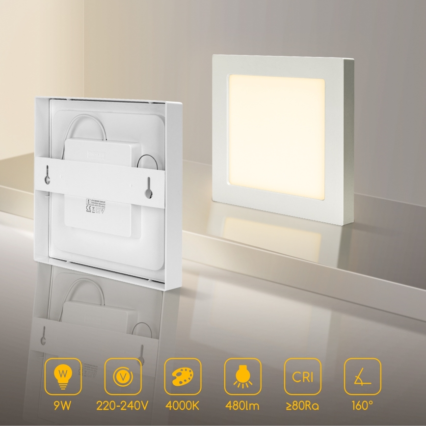 Aigostar - LED Stropní přisazené svítidlo LED/9W/230V 4000K 12,2x12,2 cm bílá