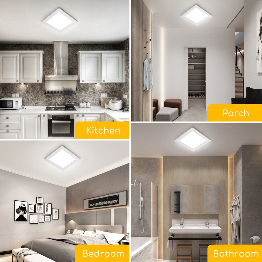 Aigostar - LED Stropní přisazené svítidlo LED/9W/230V 6000K 12,2x12,2 cm bílá