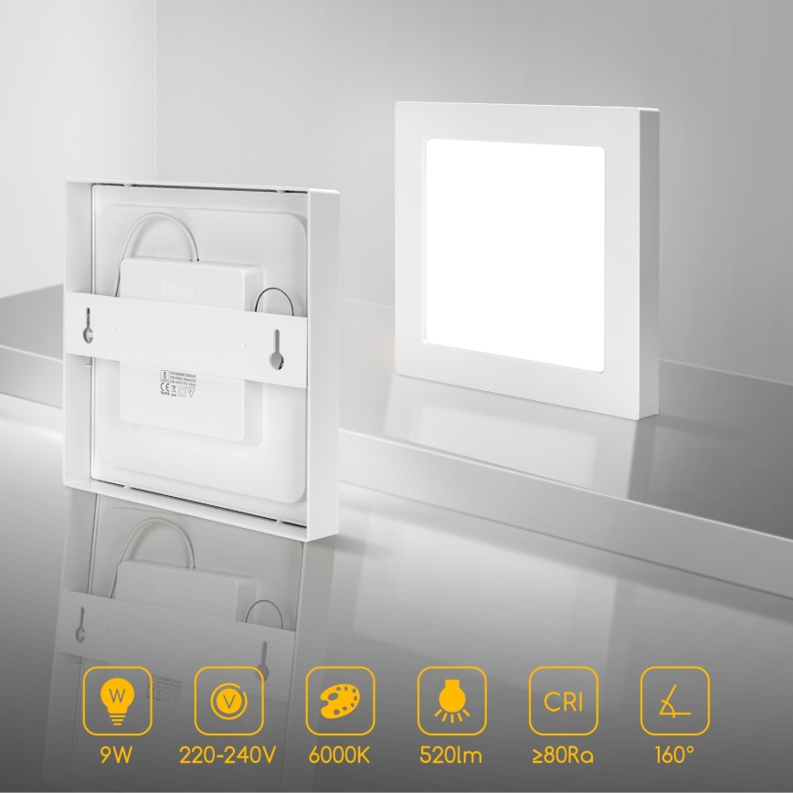 Aigostar - LED Stropní přisazené svítidlo LED/9W/230V 6000K 12,2x12,2 cm bílá