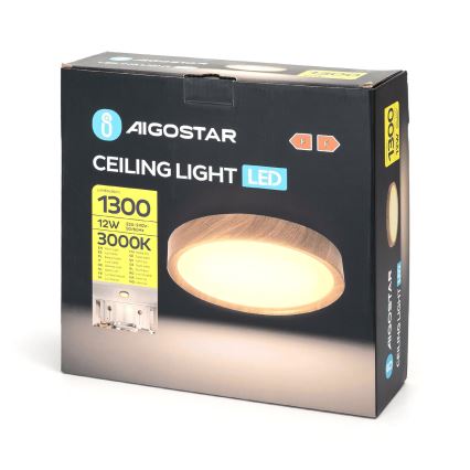 Aigostar - LED Stropní svítidlo LED/12W/230V 3000K pr. 26,3 cm