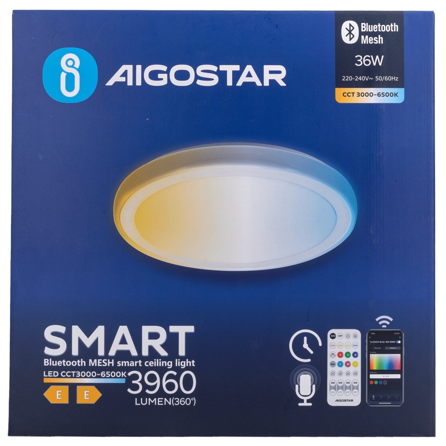 Aigostar - LED Stmívatelné stropní svítidlo MESH LED/36W/230V 3000-6500K pr. 49,5 cm + dálkové ovládání