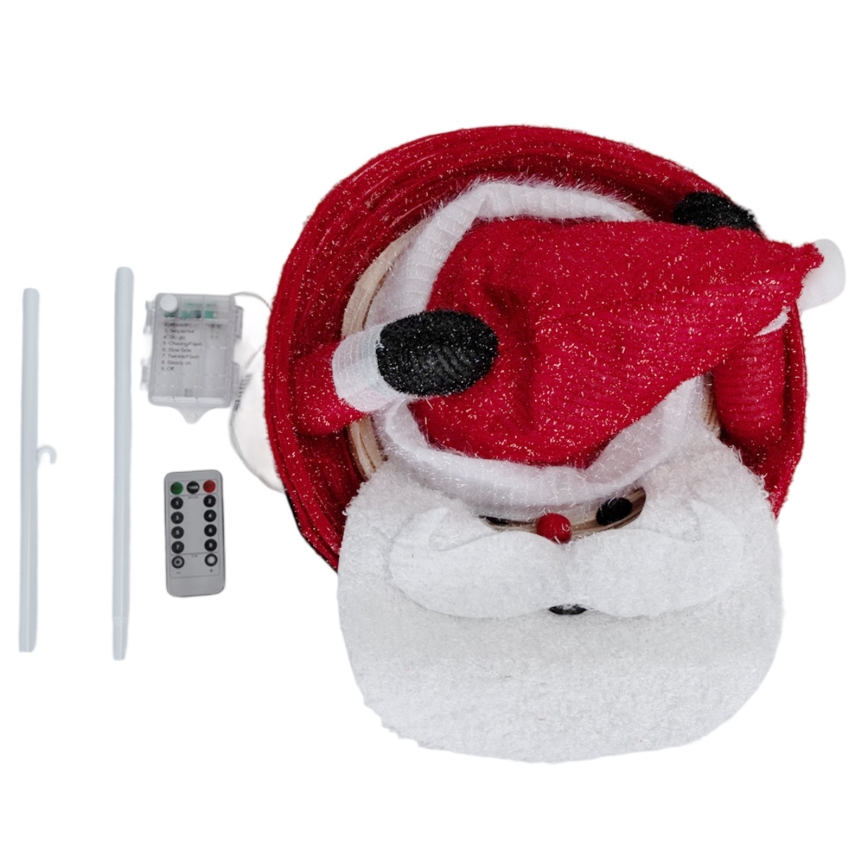 Aigostar - LED Vánoční venkovní dekorace 50xLED/3xAA 0,7m IP44 studená Santa Claus