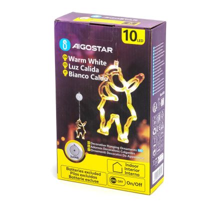 Aigostar - LED Vánoční dekorace 10xLED/3xAAA Santa Claus 20 cm
