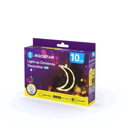 Aigostar - LED Vánoční dekorace LED/3xAAA měsíc 18,5cm