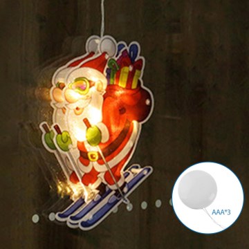 Aigostar - LED Vánoční dekorace LED/3xAAA Santa na lyžích 23cm