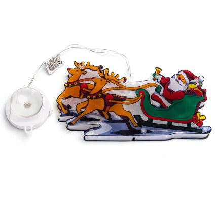 Aigostar - LED Vánoční dekorace LED/3xAAA Santa se soby 13,4cm