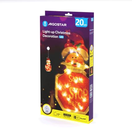 Aigostar - LED Vánoční dekorace LED/3xAAA Santa se značkou 45cm