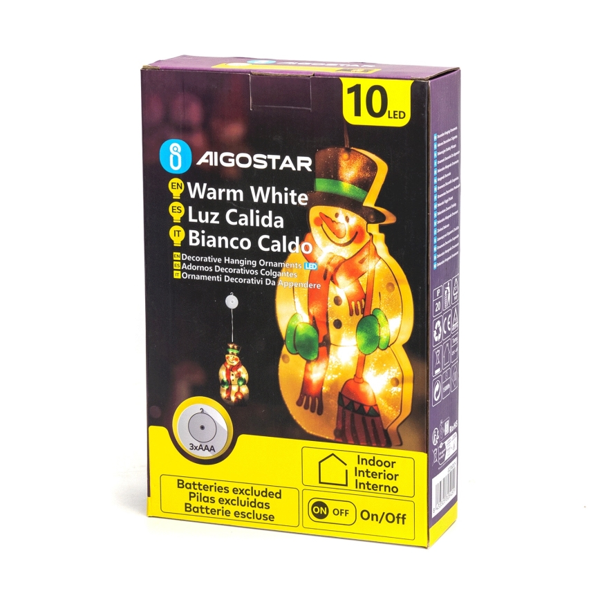 Aigostar - LED Vánoční dekorace LED/3xAAA sněhulák 25cm