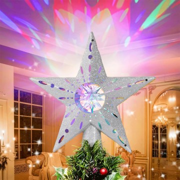 Aigostar - LED Vánoční projektor sněhových vloček LED/5W/230V multicolor hvězda stříbrná