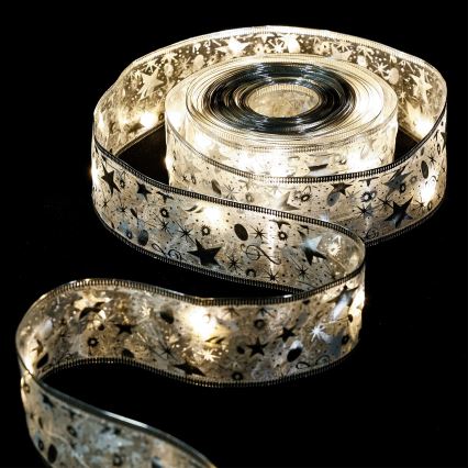 Aigostar - LED Vánoční řetěz 100xLED/3xAA 10 m teplá bílá stříbrná