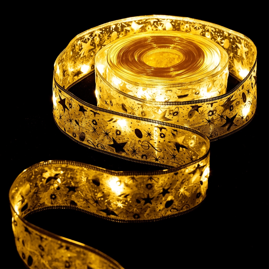 Aigostar - LED Vánoční řetěz 100xLED/3xAA 10 m teplá bílá zlatá