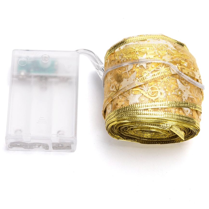 Aigostar - LED Vánoční řetěz 100xLED/3xAA 10 m teplá bílá zlatá