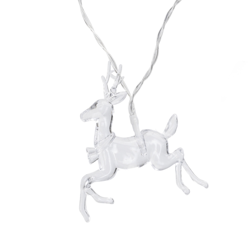 Aigostar - LED Vánoční řetěz 10xLED/3xAA 1,5m teplá bílá jeleni