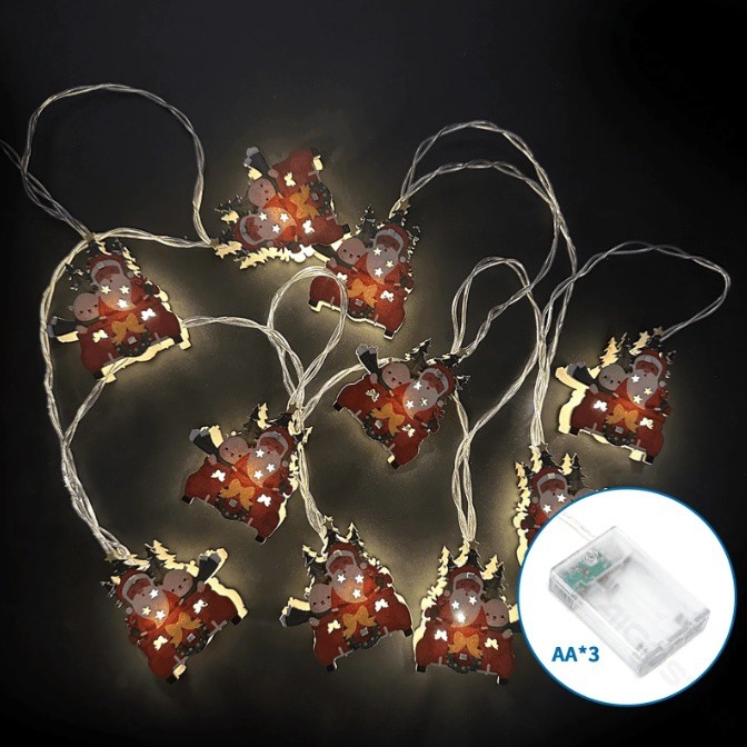 Aigostar - LED Vánoční řetěz 10xLED/3xAA 1,5m teplá bílá sáňky