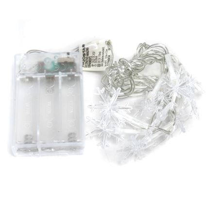 Aigostar - LED Vánoční řetěz 10xLED/3xAA 1,5m teplá bílá vločky