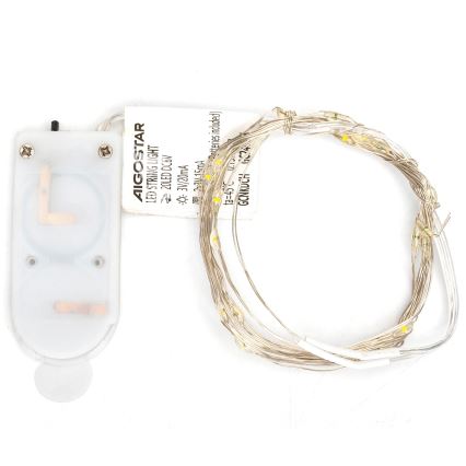 Aigostar - LED Vánoční řetěz 20xLED/2x3V 2m teplá bílá