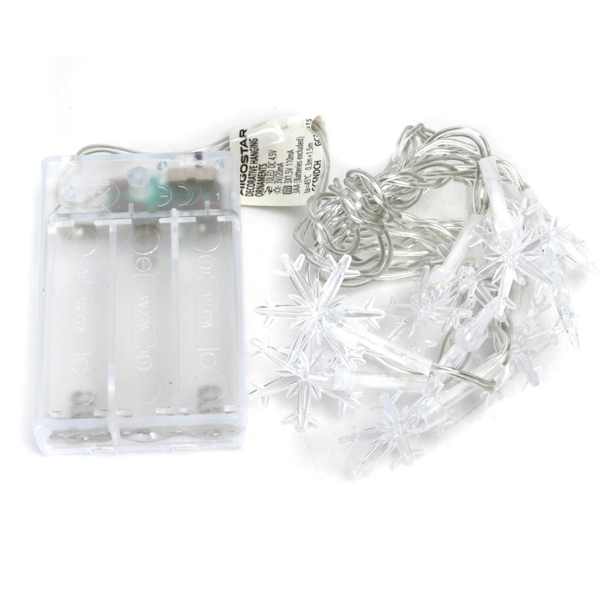 Aigostar - LED Vánoční řetěz 20xLED/3xAA 3,3m vločky