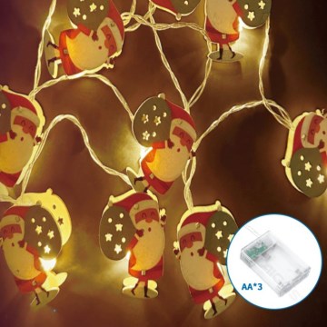 Aigostar - LED Vánoční řetěz 20xLED/3xAA 3m teplá bílá Santa Claus