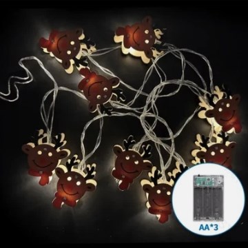 Aigostar - LED Vánoční řetěz 20xLED/3xAA 3m teplá bílá sob