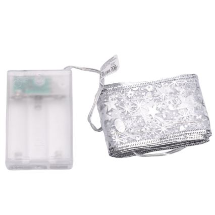 Aigostar - LED Vánoční řetěz 50xLED/3xAA 5 m teplá bílá stříbrná